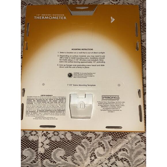 Springfield Thermometer Indoor Outdoor Vintage 2004 Oval Plastic JC Walden - Picture 4 of 6